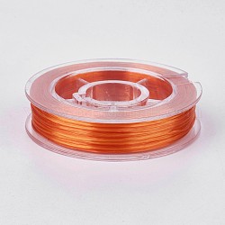 Filo di cristallo elastico piatto, filo per perline elastico, per realizzare bracciali elastici, arancione, 0.4mm, circa 16.4 iarde (15 m)/rotolo