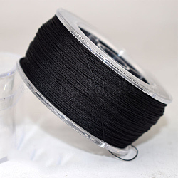 Cuerda de rosca de nylon, para la fabricación de la joya, negro, 0.4mm, alrededor de 196.85 yarda (180 m) / rollo