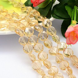 Faceted Flat Round Imitation Austrian Crystal Bead Strands, Grade AAA, Moccasin, 10x5mm, Hole: 0.9~1mm, about 40pcs/strand, 15.7 inch