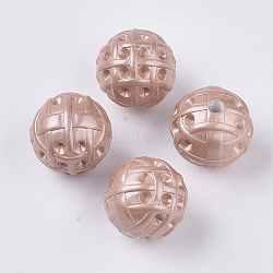Sprühlackierte opake Acrylperlen Strass Fassungen, Runde, rosa, für 2.5 mm Strass, 20x19.5 mm, Bohrung: 3 mm
