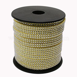2 ряд шнур из искусственной замши с платиновым алюминием, искусственная замшевая кружева, желтое шампанское, 5x2 мм, Около 20 ярдов / рулон