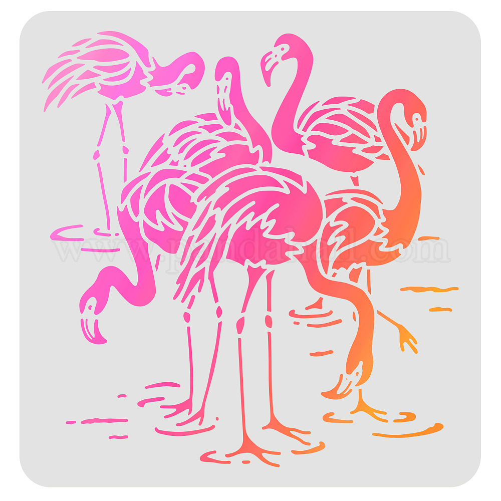 Shop FINGERINSPIRE Flamingo Stencils Template 11.8x11.8 inch/30x30cm ...