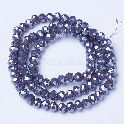 Chapelets de perles en verre électroplaqué&nbsp;EGLA-A034-P6mm-A12-1