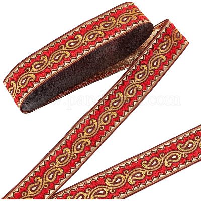 Rubans plats polyester broderies ethniques&nbsp;OCOR-WH0060-38C-1