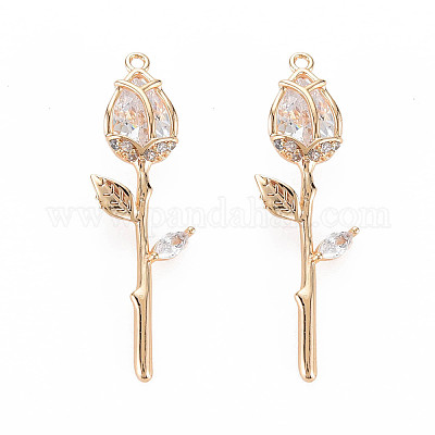 Латунные микро проложить кубического циркония подвески X-KK-S364-014B-1