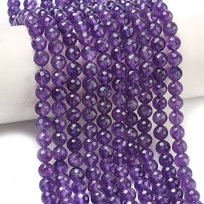 Natürlichen Amethyst Perlen Stränge&nbsp;G-L654-O01-6mm-1
