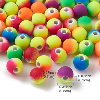 Прорезиненные бисера стиль акриловые&nbsp;MACR-YW0002-88-1