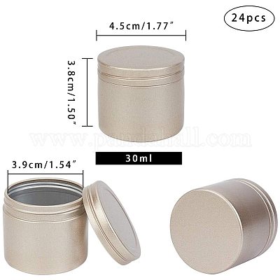 Foraineam 24 Pack 8 oz / 240ml Round Aluminum Tin Cans with Screw Top Lids  - Large Metal Empty Tea Storage Case Jars - Spice Salve Hair Wax Cosmetic