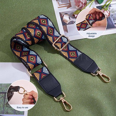 PandaWhole Wide Polyester Purse Straps, Replacement Adjustable Shoulder Straps, Retro Removable Bag Belt, with Swivel Clasp, for Handbag