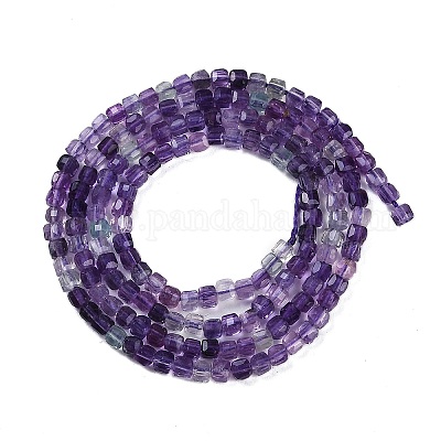 Mèches de perles de fluorite violet naturel&nbsp;G-P553-E02-01-1