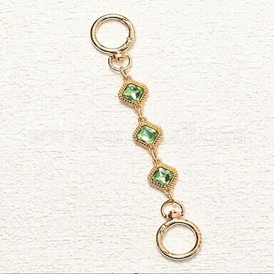 Цепочки-удлинители для сумок из сплава ромбов со стразами&nbsp;PW-WG08B98-03-1-1