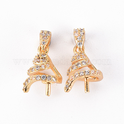 Латунный микро-паве прозрачный кубический цирконий KK-T062-102G-NF-1