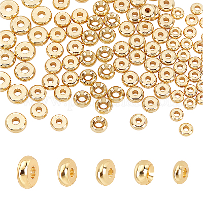 50pcs 7x4mm Antique Gold Loose Metal Spacer Beads Caps Lot for Jewelry Making 