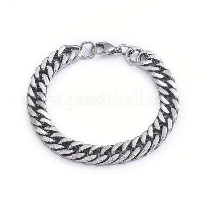 Charming Sterling Silver Cuban Link Chain Bracelet - 8 Inch. Wholesale 