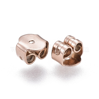 Wholesale 40Pcs 4 Size Ion Plating(IP) 304 Stainless Steel Ear Nuts 