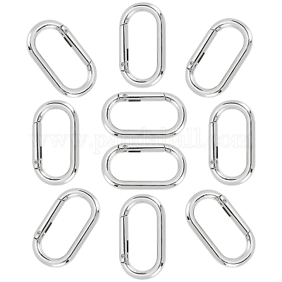 Wholesale GORGECRAFT 10PCS Carabiner Metal Spring Key Ring Oval Spring Gate  Ring Spring Snap Hooks Clip for Bags Purses Keyring Buckle Metal Secure  Holder 