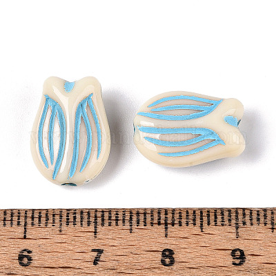 Окрашенные непрозрачные акриловые бусины&nbsp;OACR-T029-02T-1