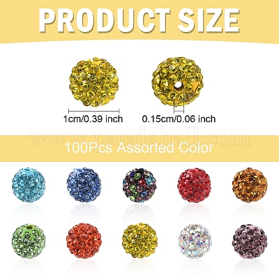 Pave disco бусины&nbsp;RB-YW0001-16A-1