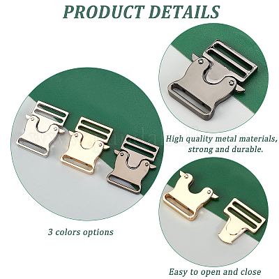 5pcs 1/2 Inch Metal Curved Side Release Buckle Clip Lock for Belt Strap  Backpacks Paracord Bracelet Pet Collar -  Canada