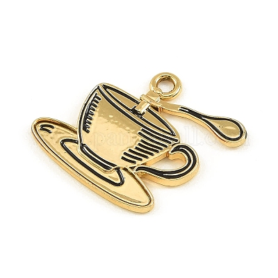 Подвески из сплава кофе с эмалью&nbsp;ENAM-B038-01G-02-1