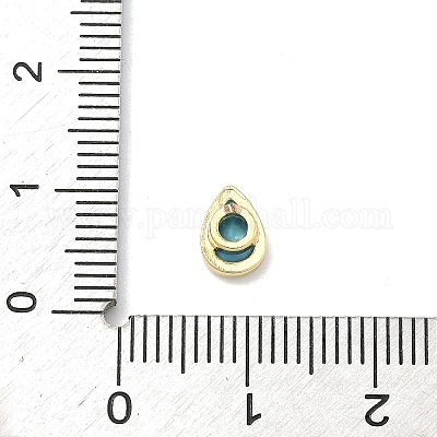 Кабошоны из кубического циркония в форме капли из латуни с микропаве&nbsp;KK-P345-13G-B08-1