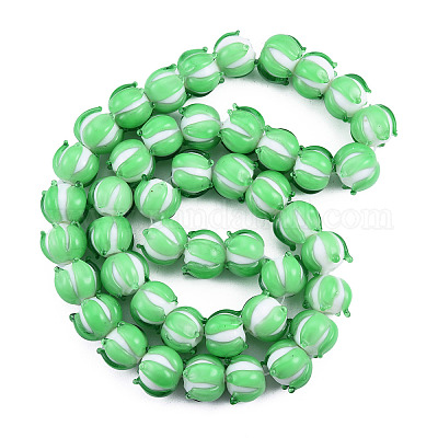 Бусы лэмпворк ручной работы LAMP-N021-44A-1