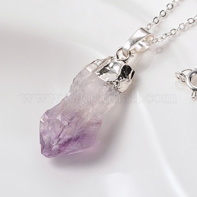 Природные сырьевые грубой драгоценный камень кулон ожерелья NJEW-JN01114-1