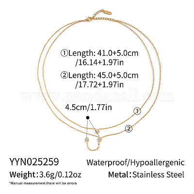 Элегантное женское ожерелье с плоским круглым кулоном из нержавеющей стали 304 с прозрачными кубическими цирконами и паве из паве FF1355-1