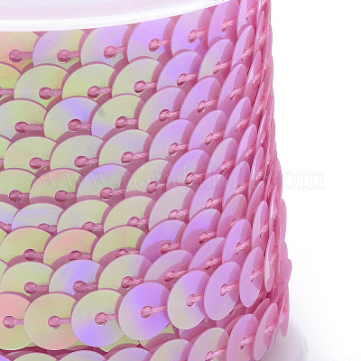 Бусины с пайеткой из экологически чистого пластика PVC-Q092-6mm-P89-1