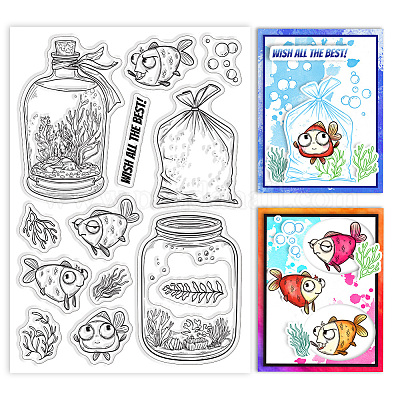 Прозрачные штампы из ПВХ с летней тематикой&nbsp;DIY-WH0631-0222-1