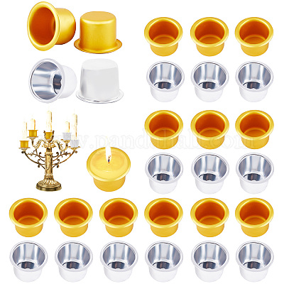30 PCS Aluminum Metal Candle Cups Holders, Candlestick Holder Cup