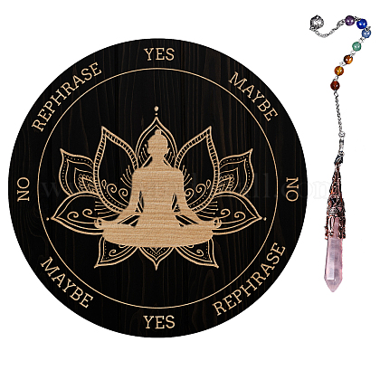 AHANDMAKER Lotus Buddha Pendulum Board DIY-GA0003-53I-1