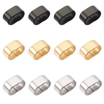 UNICRAFTALE 60pcs 3 Colors Rectangle Slide Charms Stainless Steel Slide Charms Rectangle Pendant Charm 8x4mm Large Hole Leather Cord Slider Loose Beads for Bracelets Necklace Jewelry Making STAS-UN0003-56-1