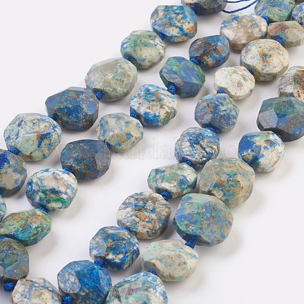Chapelets de perles en chrysocolle et lapis lazuli naturelles G-F568-030-1