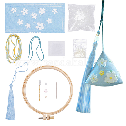 Bricolage broderie zongzi sachet pendentif kits de décoration pour le festival des bateaux dragons DIY-WH0033-56A-1