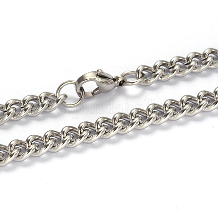 201 de acero inoxidable collares de cadena de cadena del encintado trenzado NJEW-L416-06P-1
