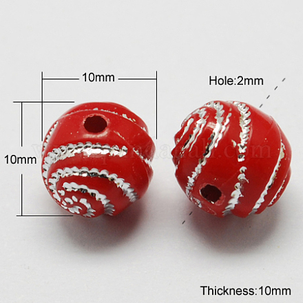 Plating Acrylic Beads PACR-S188-10mm-07-1