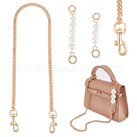 Wadorn 3 pz 3 stile plastica abs imitazione perla e ferro barbazzale maniglie borsa catena DIY-WR0002-70B-1