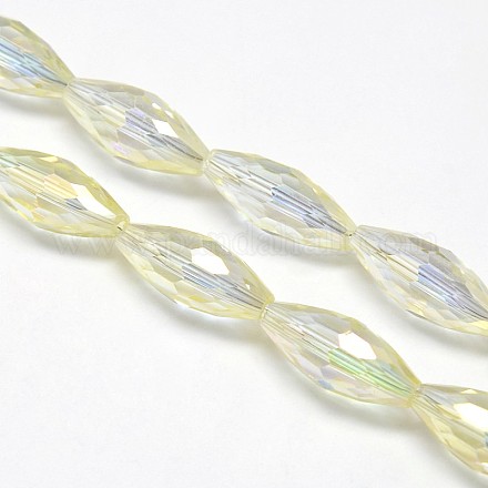 Electroplate Crystal Glass Rice Beads Strands EGLA-F044-A04-1
