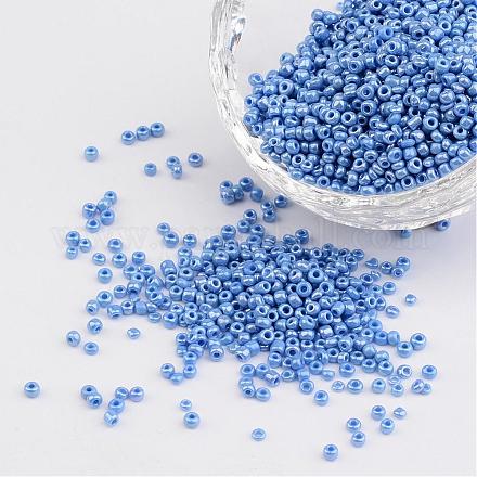 Diy cuentas artesanales 12/0 opaco granos de semillas de vidrio redondas de colores brillantes X-SEED-A012-2mm-123B-1