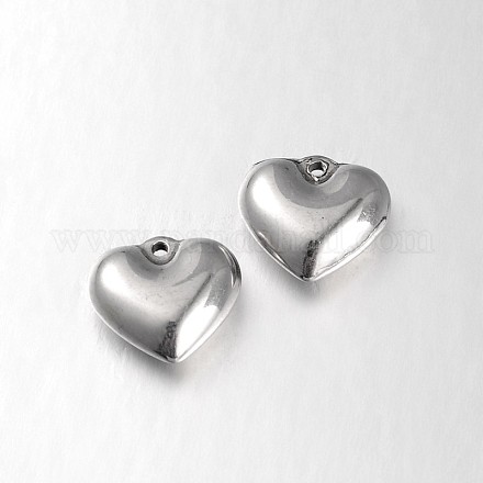 304 pendente a forma di cuore soffiato in acciaio inox STAS-N059-22-1