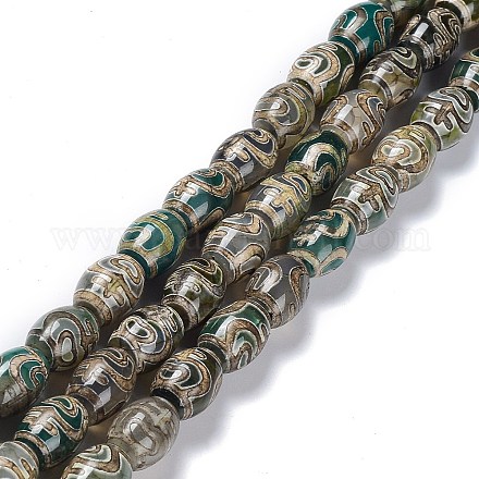 Tibetischen Stil dzi Perlen Stränge TDZI-E005-01F-1