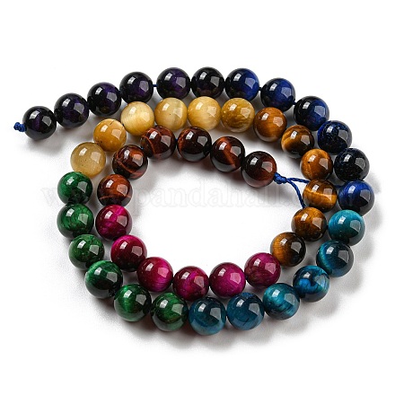 Natürliche Tigerauge-Perlenstränge mit Farbverlauf G-M413-A01-02-1