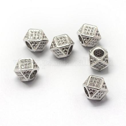 Perles de zircone cubique de placage de rack en laiton ZIRC-S029-02P-1