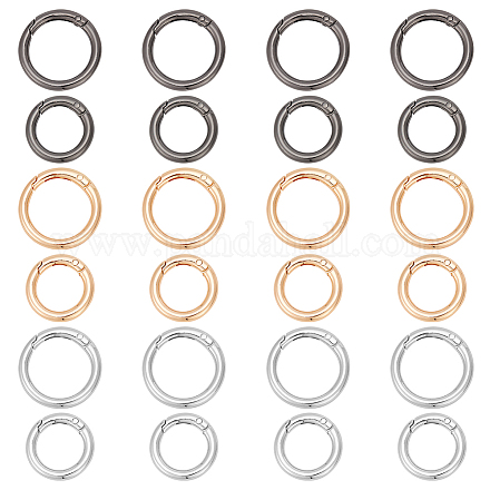 WADORN 24Pcs 6 Styles Alloy Spring Gate Rings FIND-WR0010-07-1