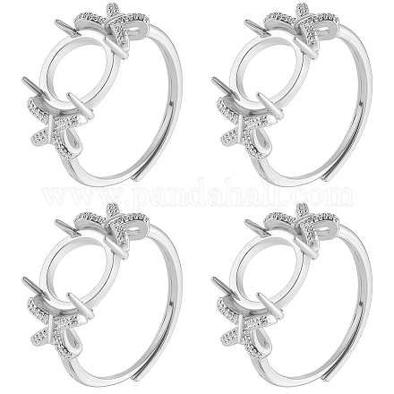 4шт регулируемые латунные кольца для пальцев компоненты&nbsp;KK-SC0007-01-1