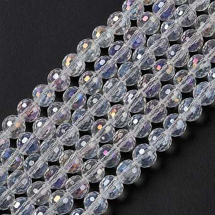 Chapelets de perles en verre électroplaqué EGLA-R040-8mm-15-1