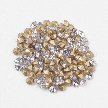 衣服の付属品ダイヤモンド形のグレード液晶カラーガラスはシャトンラインストーンバック指摘  バックメッキ  1.8~1.9mm  144個/グロス X-RGLA-PP12-01A-1