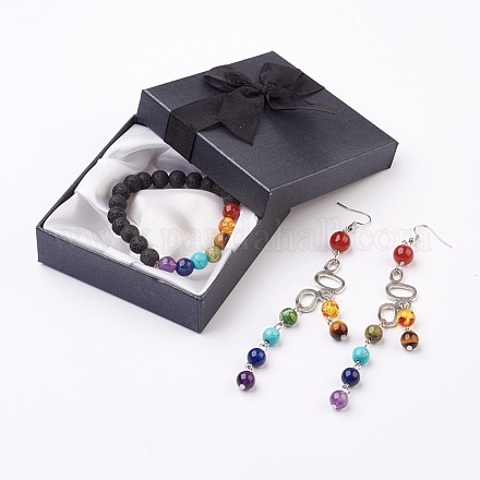 Natural & Synthetic Mixed Stone Jewelry Sets SJEW-JS00949-1