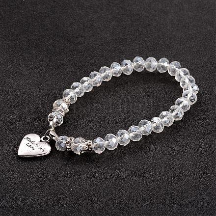 Crystal Glass Beads Stretch Bracelets BJEW-JB02454-01-1